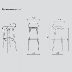 Tabouret pour table haute dimensions