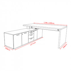 Bureau de direction avec crédence - SILE