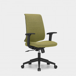 Fauteuil vert avec accoudoirs réglable en hauteur