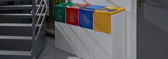 Poubelle de tri sélectif en plastique recyclé 65 L déchets papier